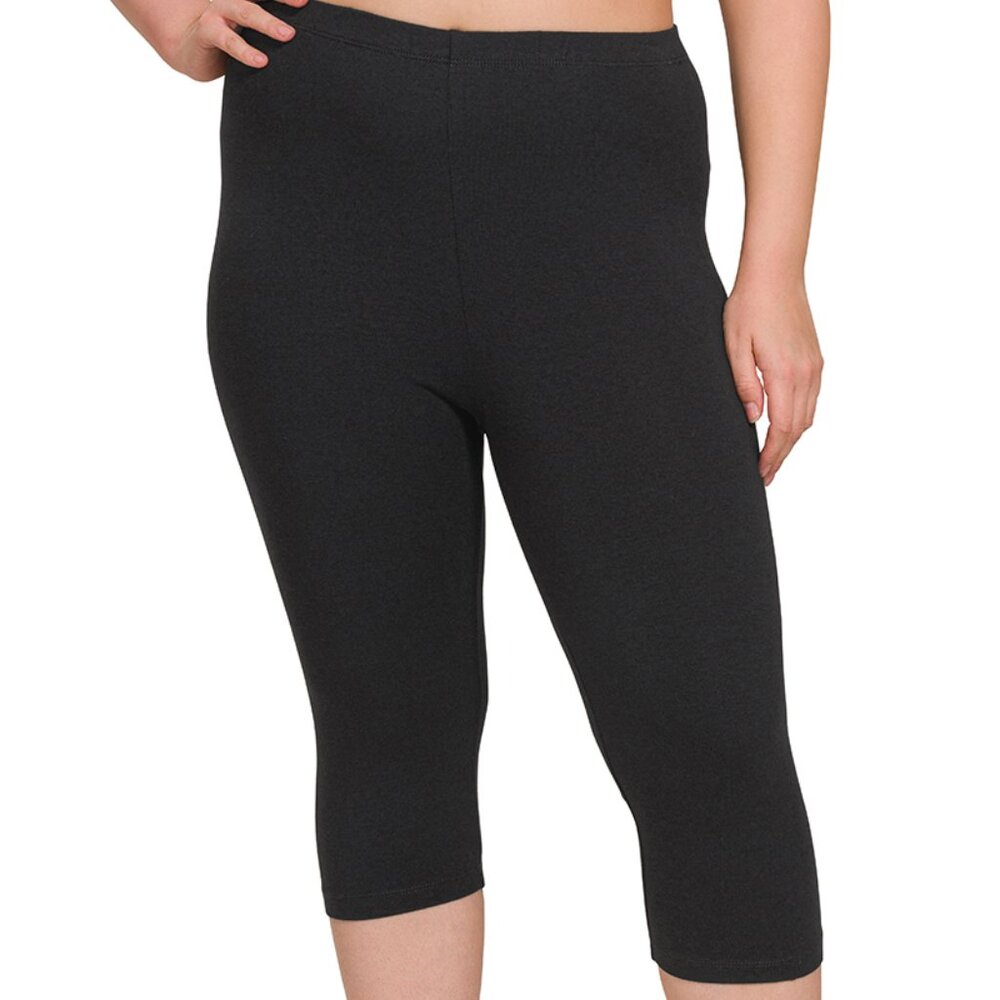 Women's Zenana Black Plus Size Capris